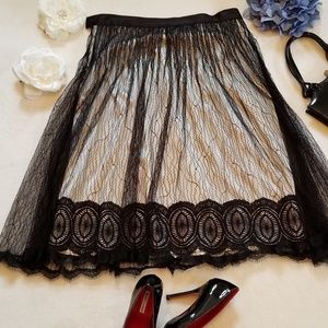 Penta skirt black lace over cream "slip"